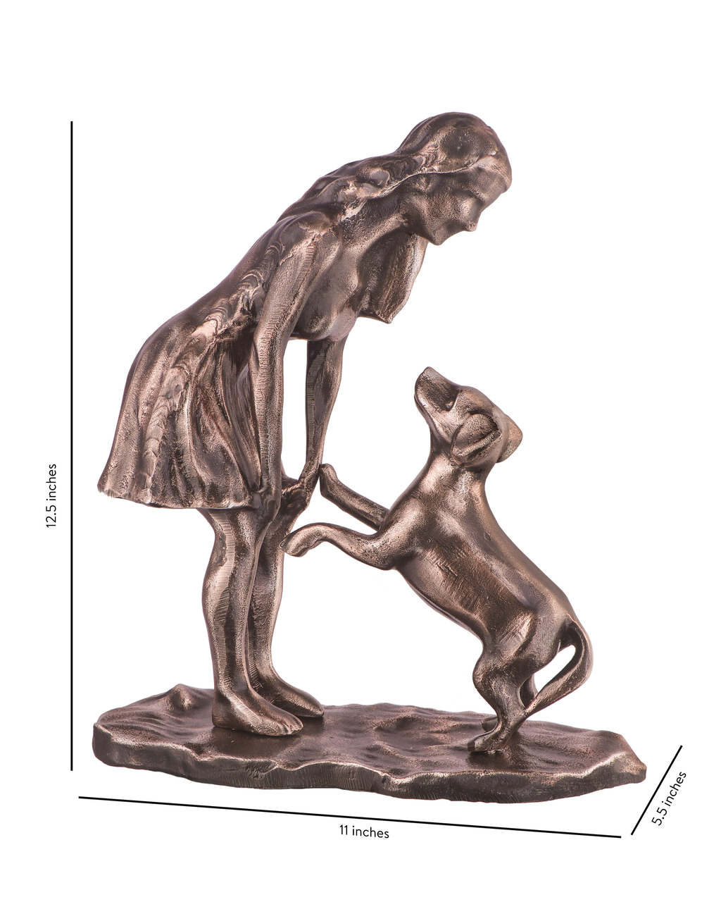 Handcrafted Lady with the Noble Companion Sculpture
