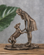 Handcrafted Lady with the Noble Companion Sculpture