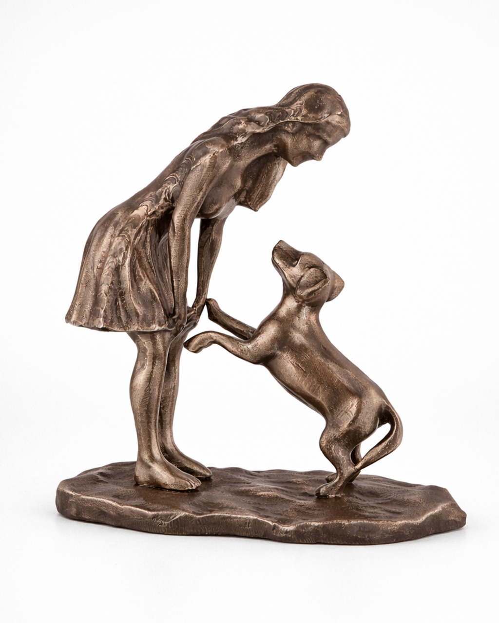 Handcrafted Lady with the Noble Companion Sculpture