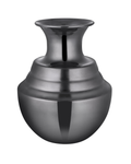 Stepped Neck Glossy Metallic Black Vase