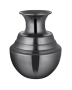 Stepped Neck Glossy Metallic Black Vase