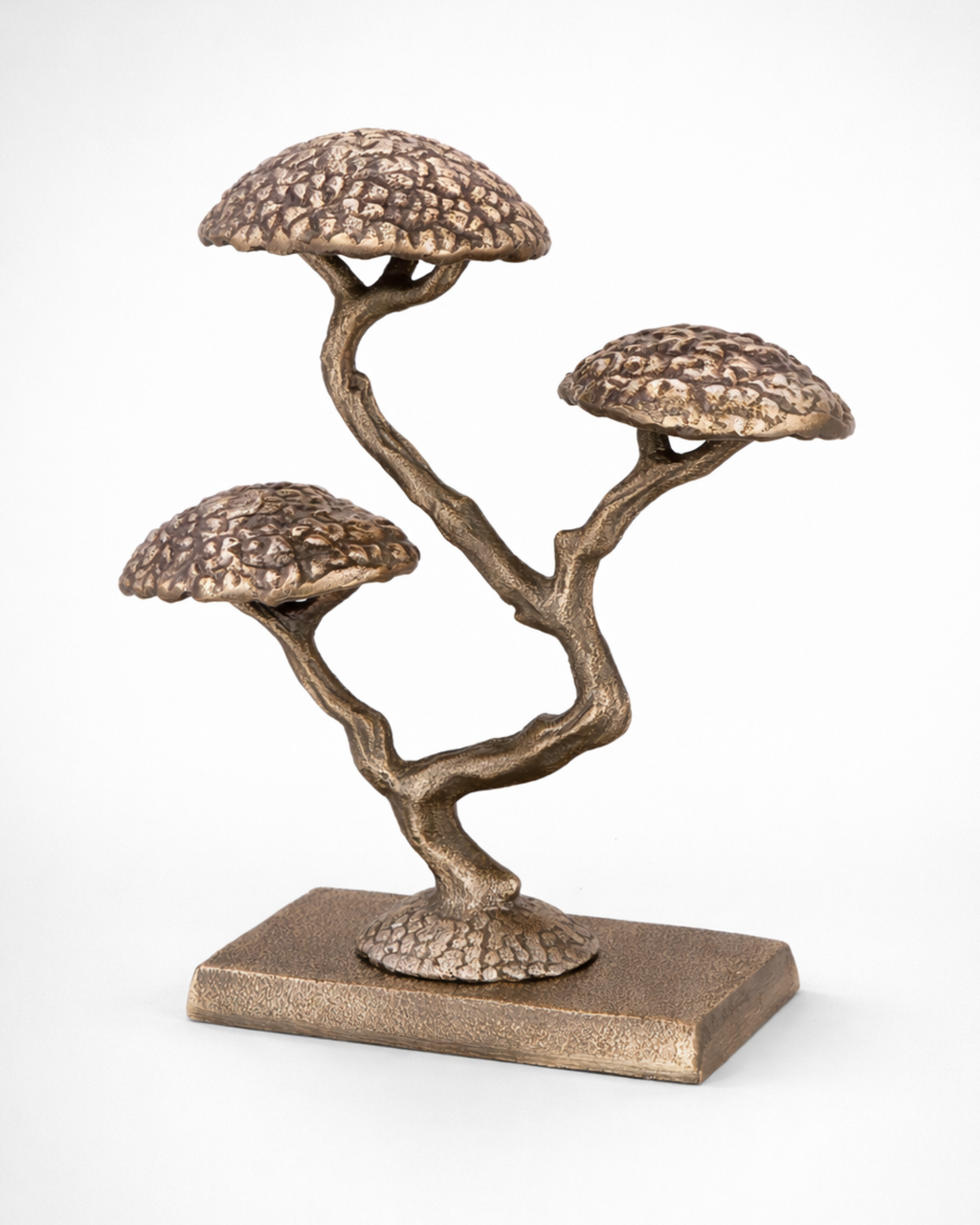 Handcrafted Artisan Cast Bonsai Object with Antiqued Finish