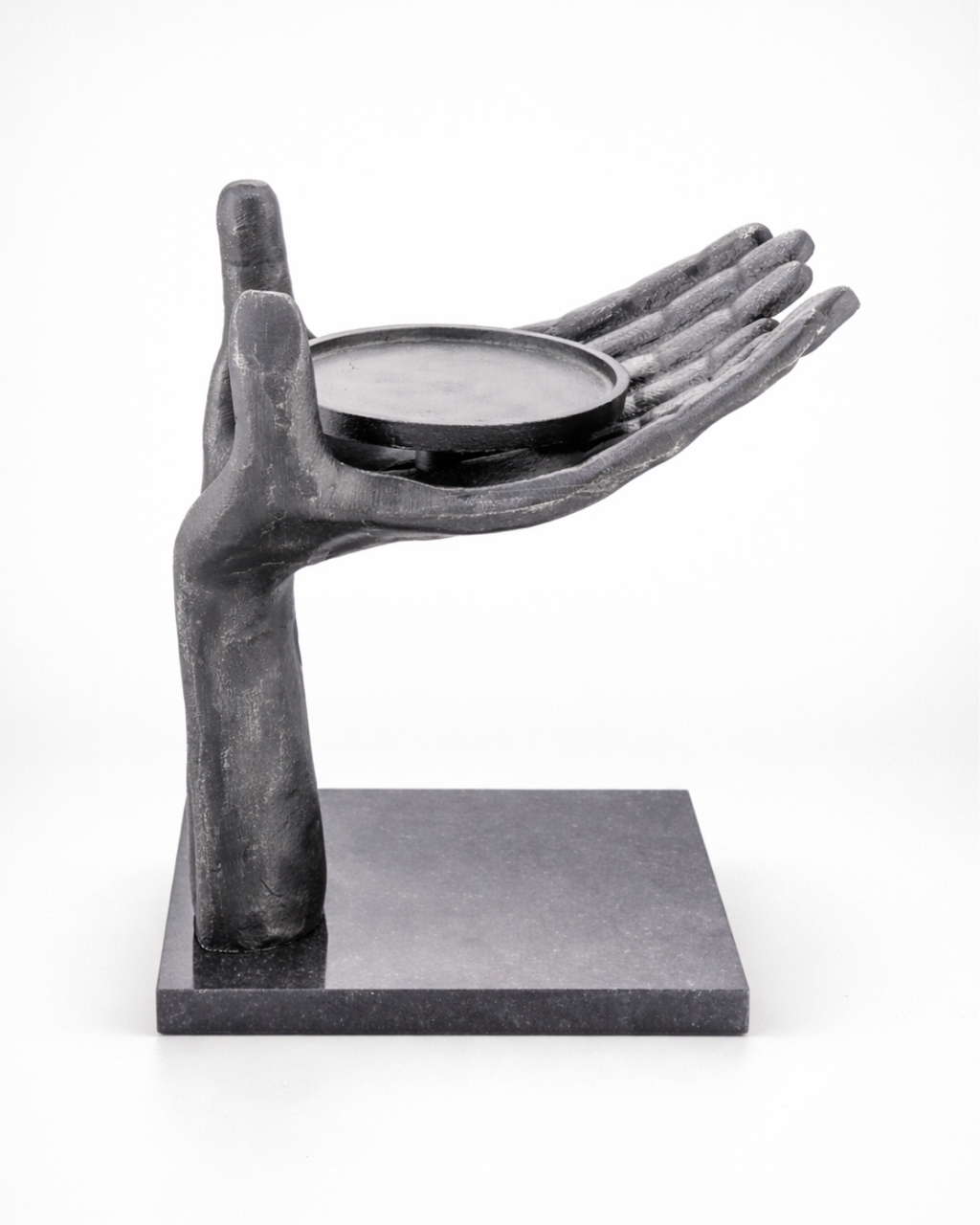 Handcrafted Open Palm Hand Silhouette with Granite Base