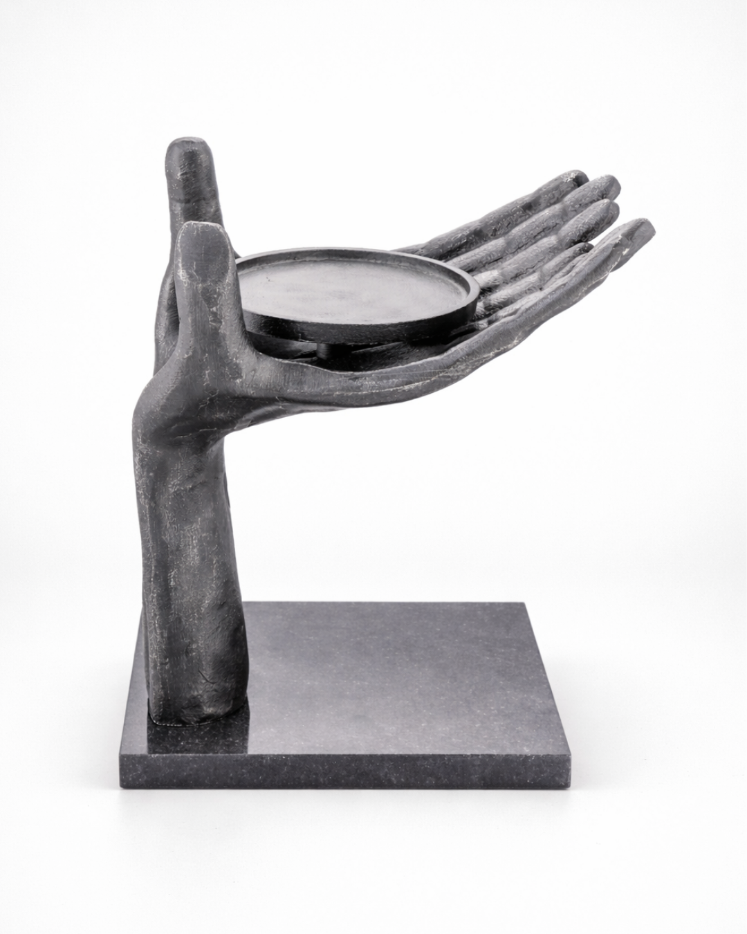 Handcrafted Open Palm Hand Silhouette with Granite Base