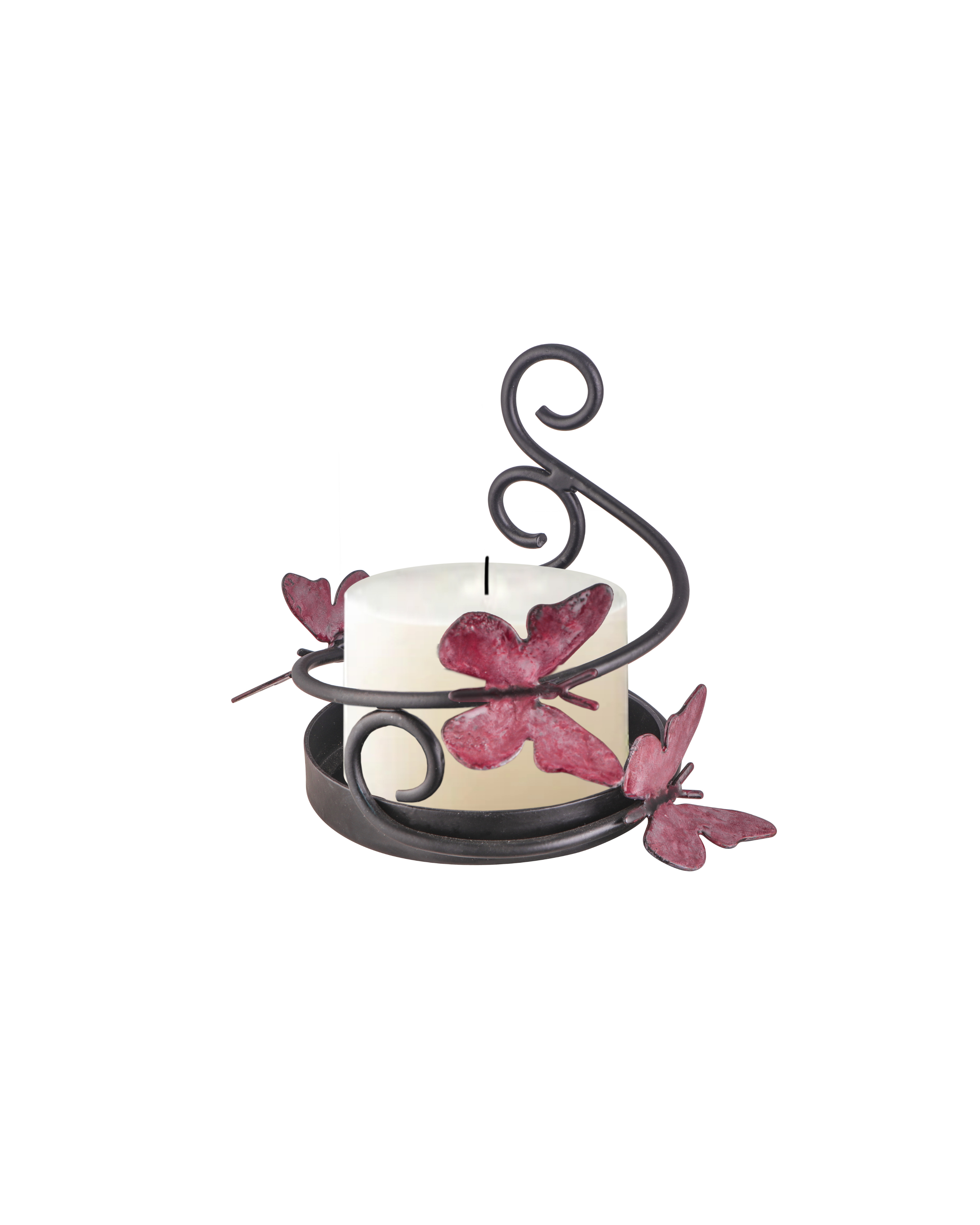 Taakshva Handcrafted Butterfly Candle Holder black matte finish