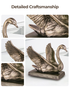 Handcrafted Artistic Swan Sculpture with Vintage Finish