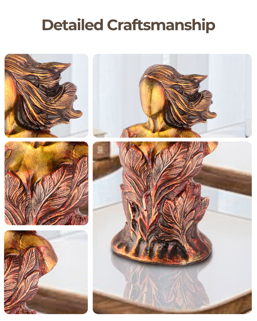 Taakshva Handcrafted Abstract Lady Sculpture Vintage Metallic Finish