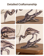 Handcrafted Vintage-Copper-Finish Heron Sculpture on Branch Base