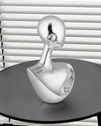 Handcrafted Sleek Minimalist Chrome Reflection lady Bust