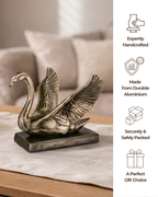 Handcrafted Artistic Swan Sculpture with Vintage Finish