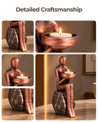 Taakshva Handcrafted Vintage Finish Abstract Human Candle Holder Sculpture