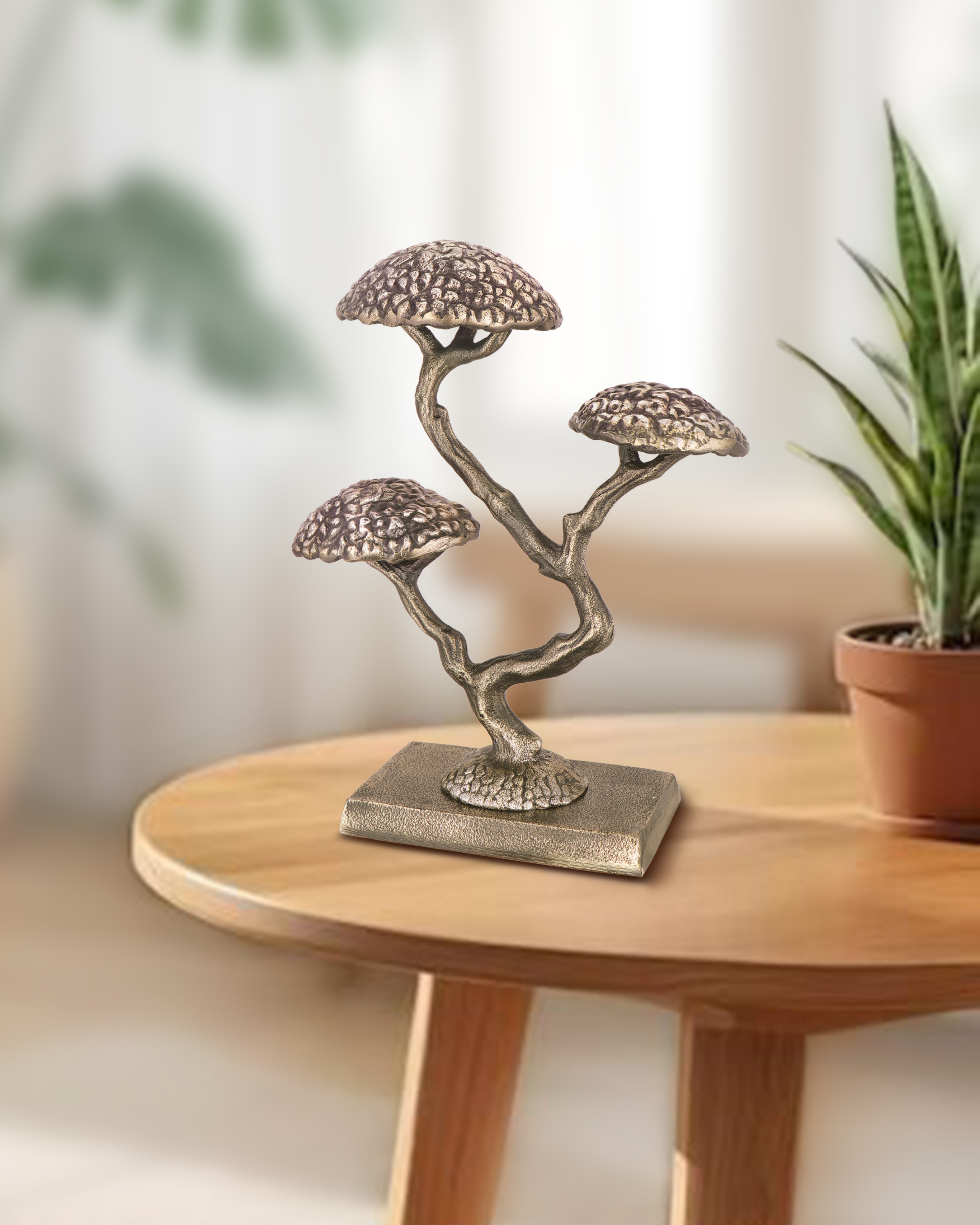 Handcrafted Artisan Cast Bonsai Object with Antiqued Finish