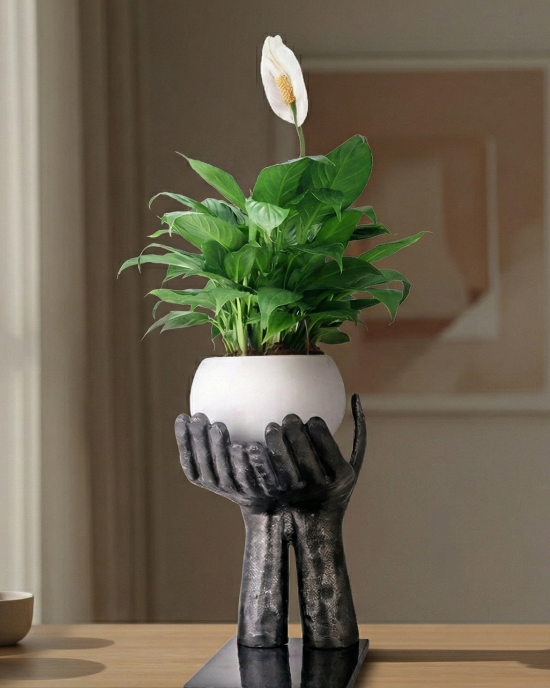 Handcrafted Open Palm Hand Silhouette with Granite Base