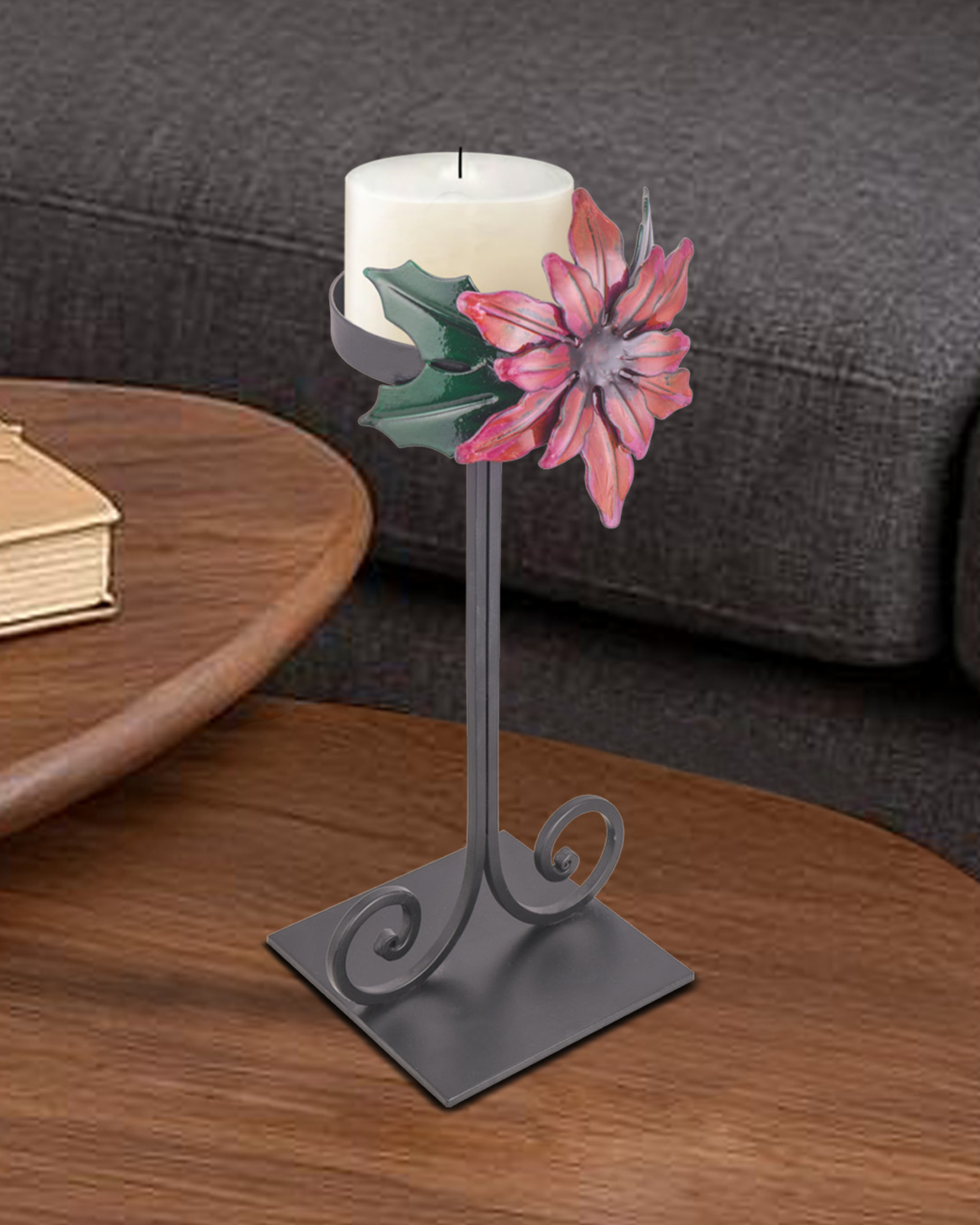 Taakshva Handcrafted Floral Candle Holder
