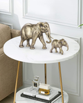 Handcrafted Vintage Gold Mother & Baby Elephant Sculptures