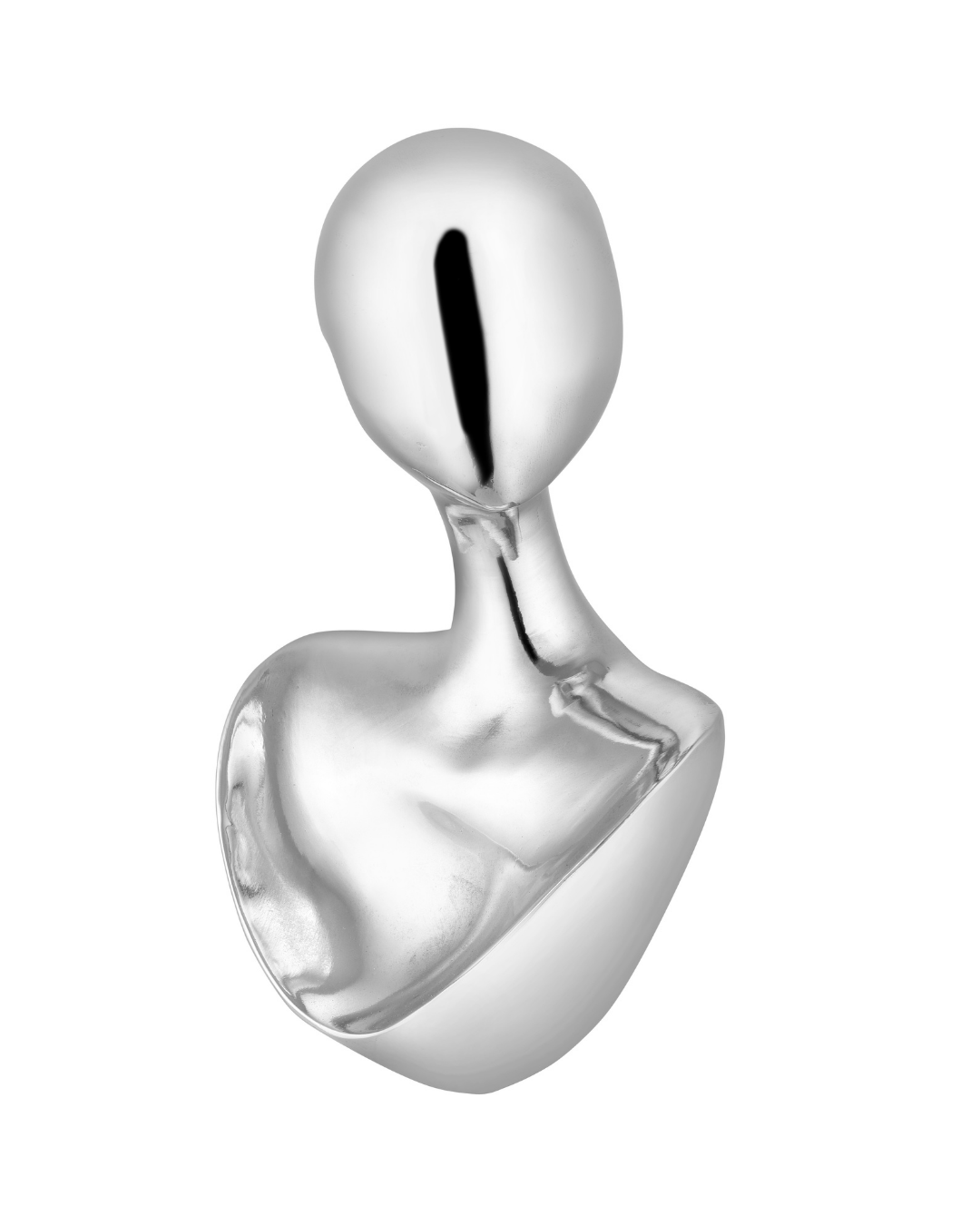 Handcrafted Sleek Minimalist Chrome Reflection lady Bust