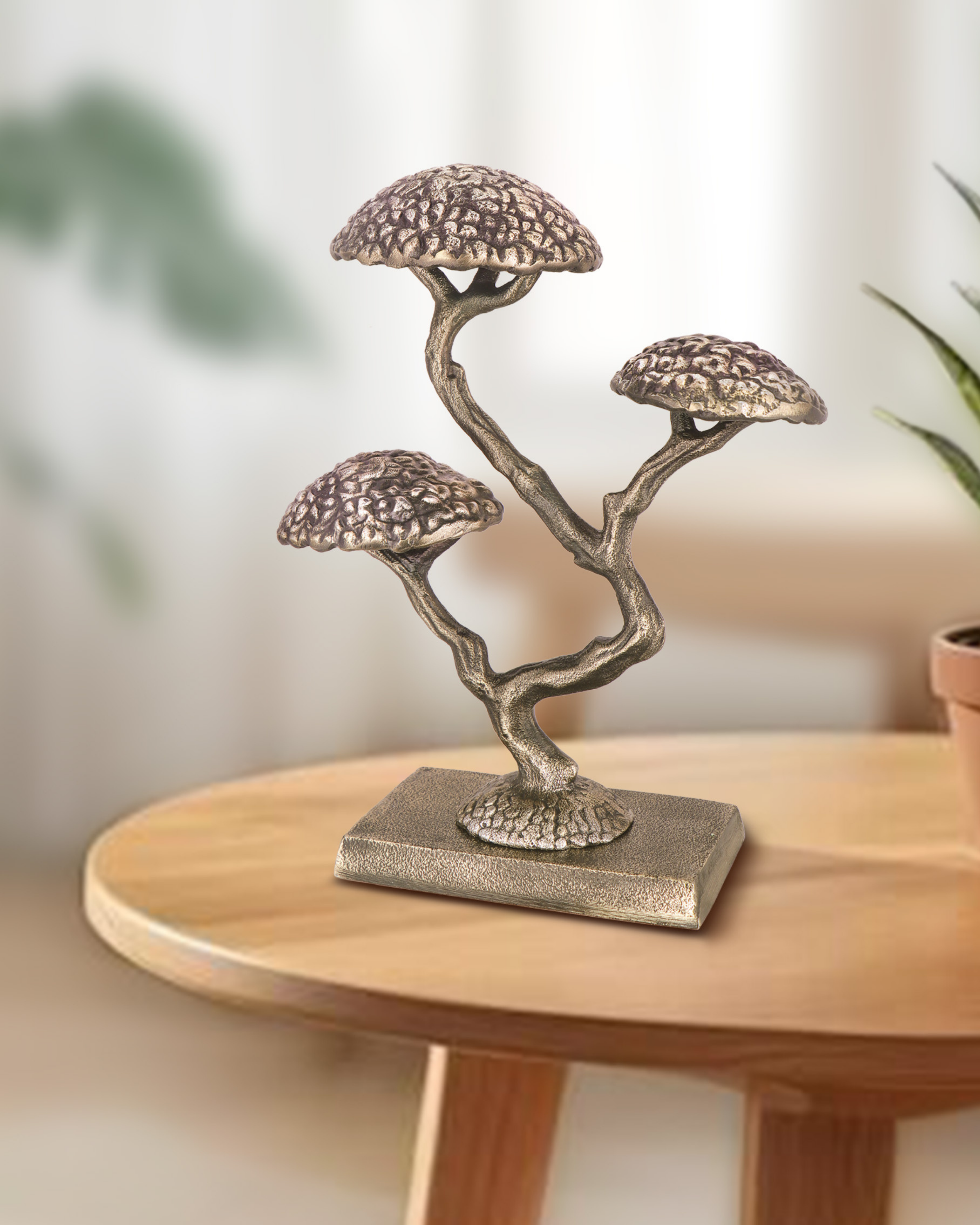 Handcrafted Artisan Cast Bonsai Object with Antiqued Finish