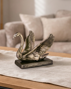 Handcrafted Artistic Swan Sculpture with Vintage Finish