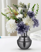 Stepped Neck Glossy Metallic Black Vase
