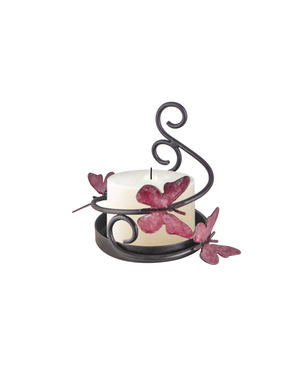 Taakshva Handcrafted Butterfly Candle Holder black matte finish