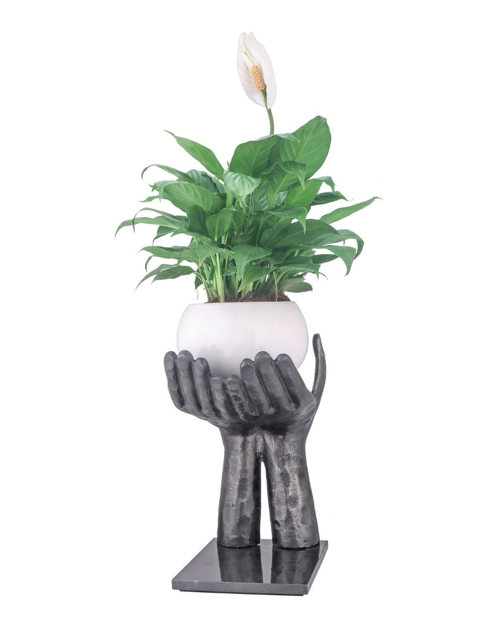 Handcrafted Open Palm Hand Silhouette with Granite Base