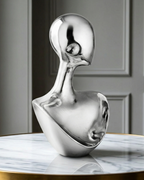 Handcrafted Sleek Minimalist Chrome Reflection lady Bust