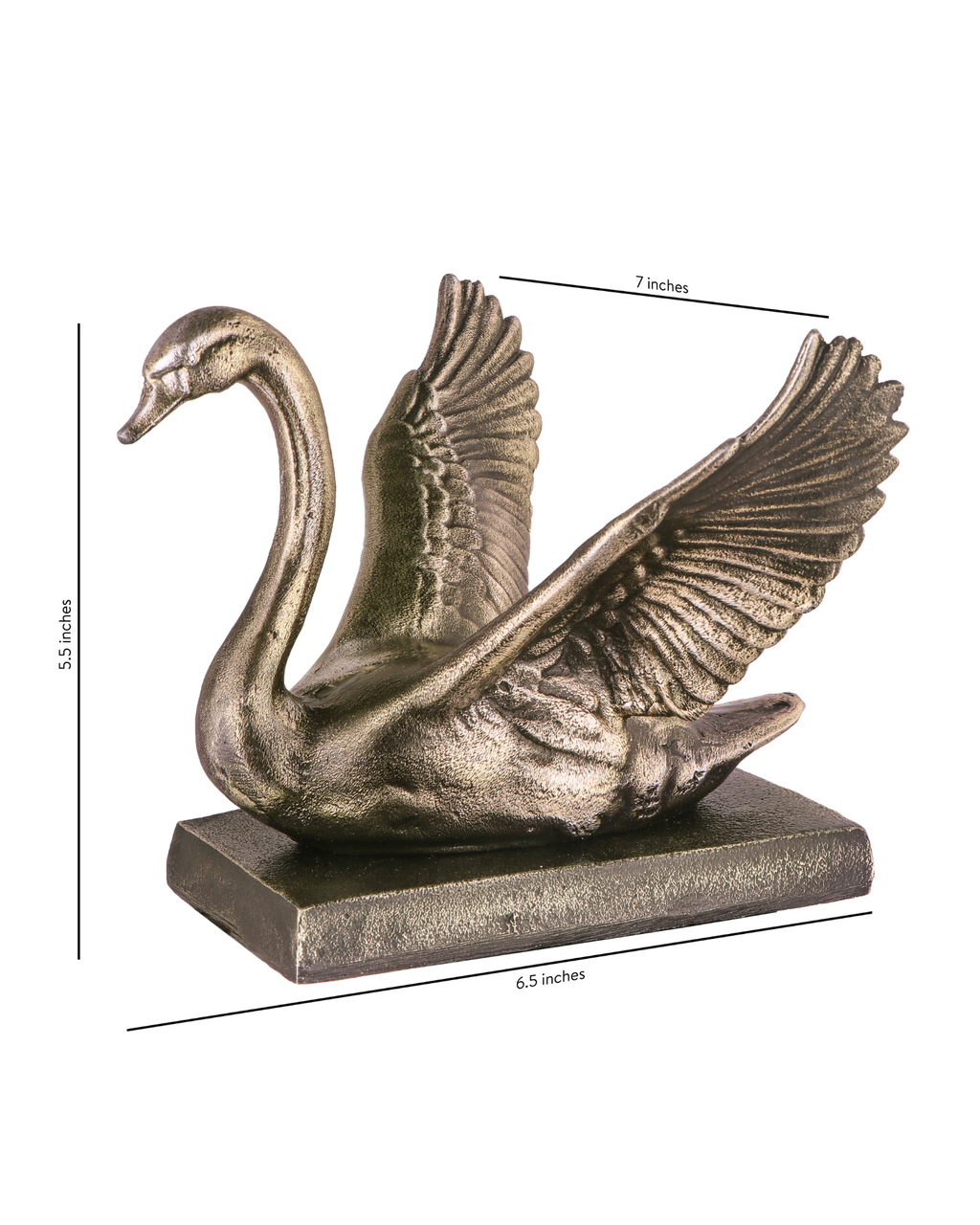 Handcrafted Artistic Swan Sculpture with Vintage Finish