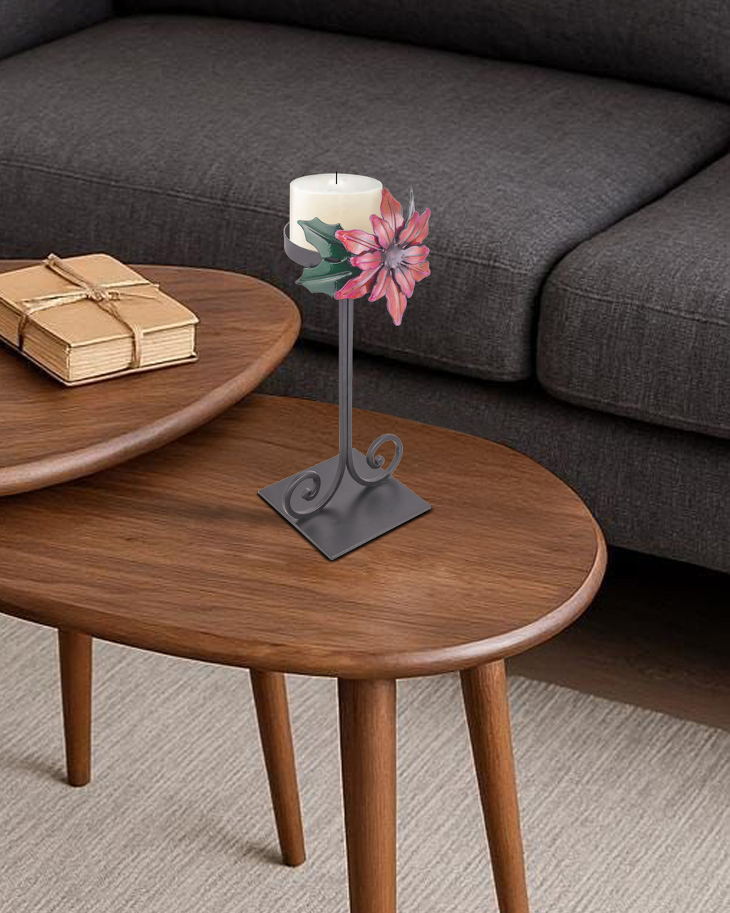 Taakshva Handcrafted Floral Candle Holder