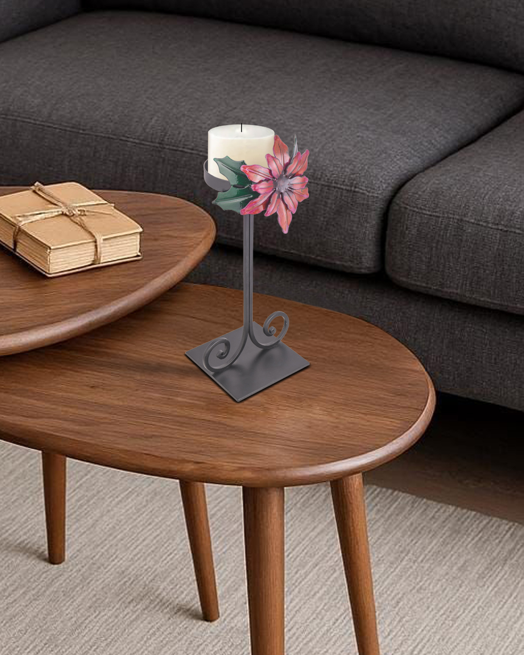 Taakshva Handcrafted Floral Candle Holder