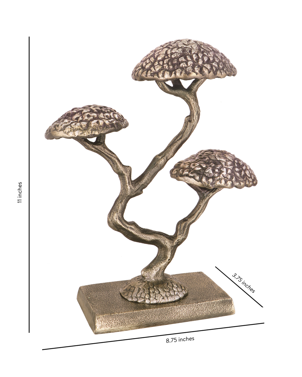 Handcrafted Artisan Cast Bonsai Object with Antiqued Finish