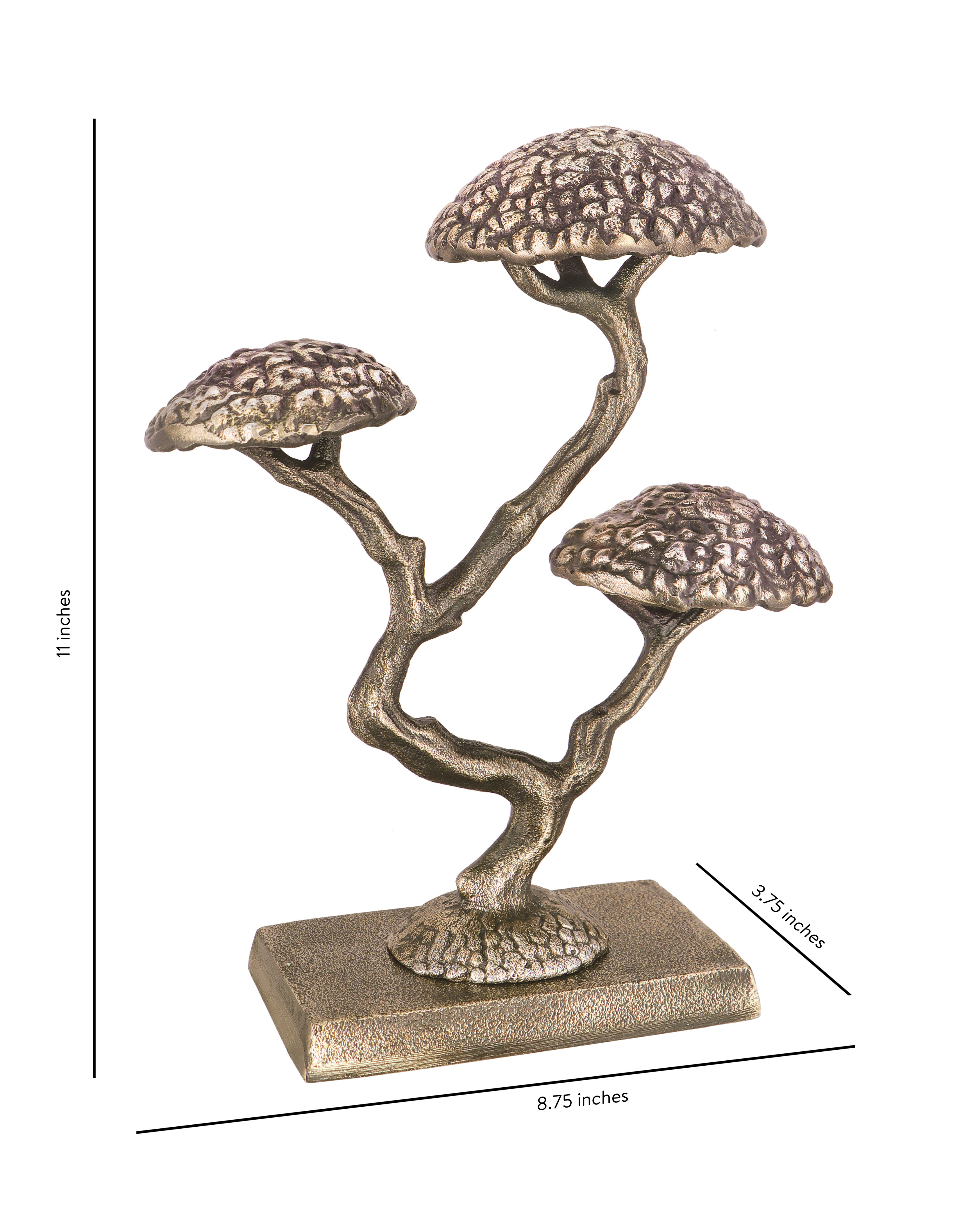 Handcrafted Artisan Cast Bonsai Object with Antiqued Finish