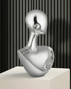 Handcrafted Sleek Minimalist Chrome Reflection lady Bust