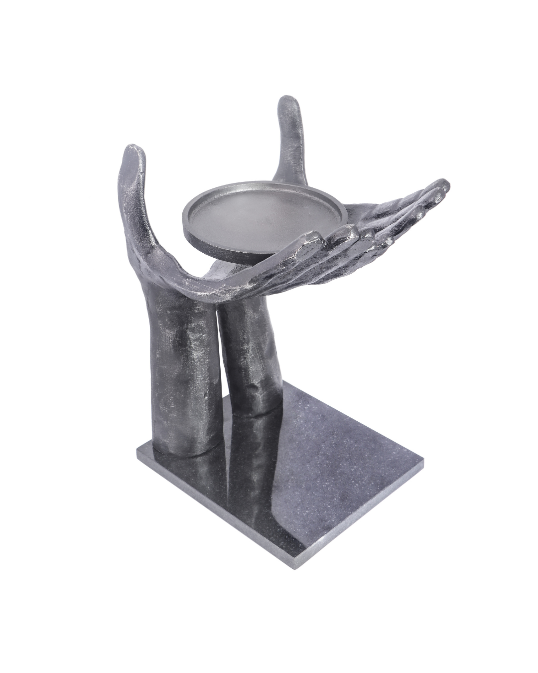 Handcrafted Open Palm Hand Silhouette with Granite Base