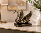 Handcrafted Artistic Swan Sculpture with Vintage Finish
