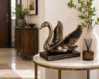 Handcrafted Artistic Swan Sculpture with Vintage Finish