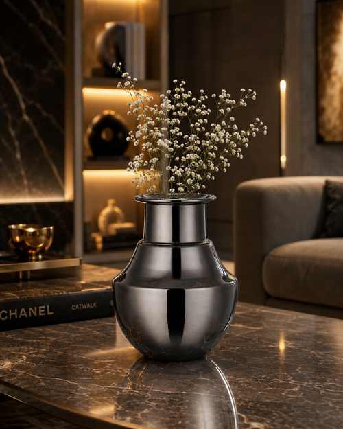 Handcrafetd Heritage Kalash Black Vase