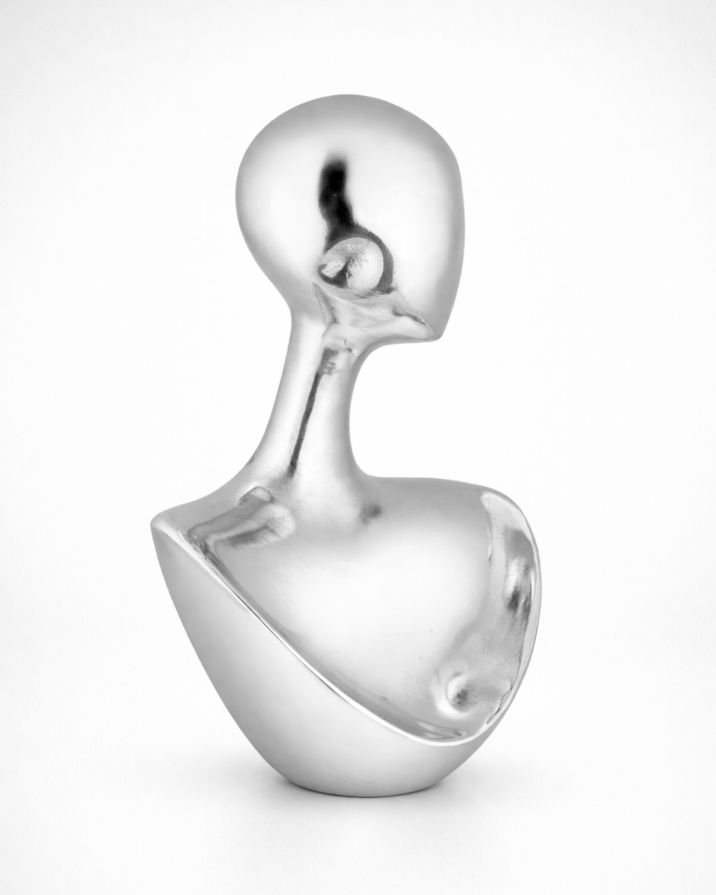 Handcrafted Sleek Minimalist Chrome Reflection lady Bust