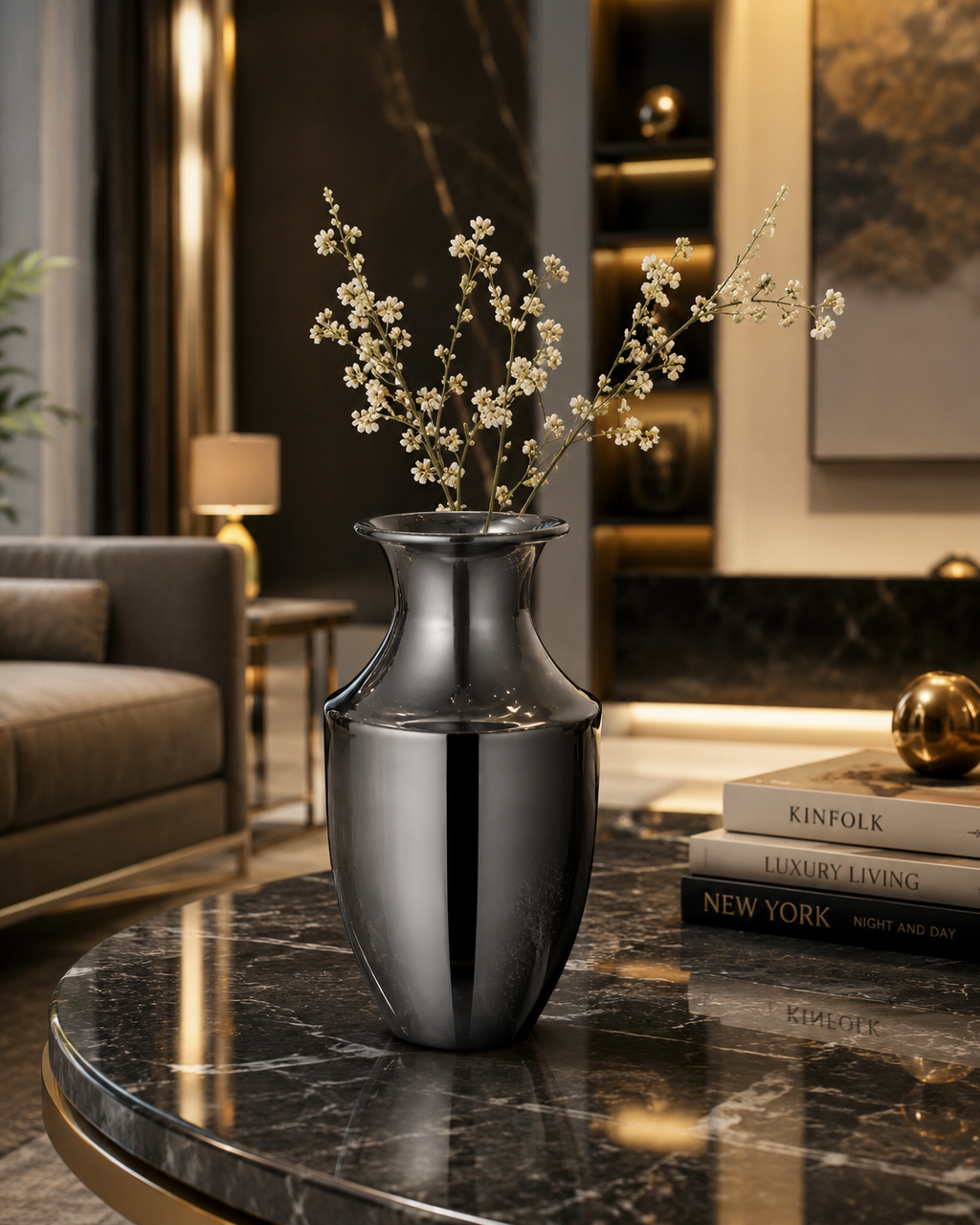 Handcrafted Glossy Black Bud Vase