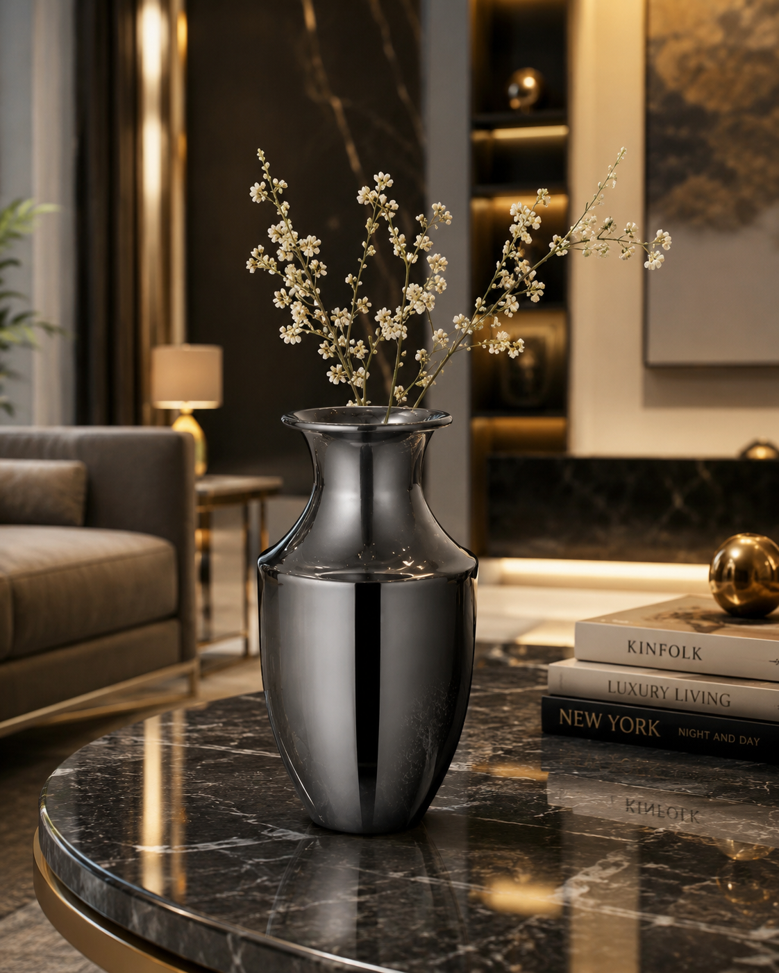 Handcrafted Glossy Black Bud Vase