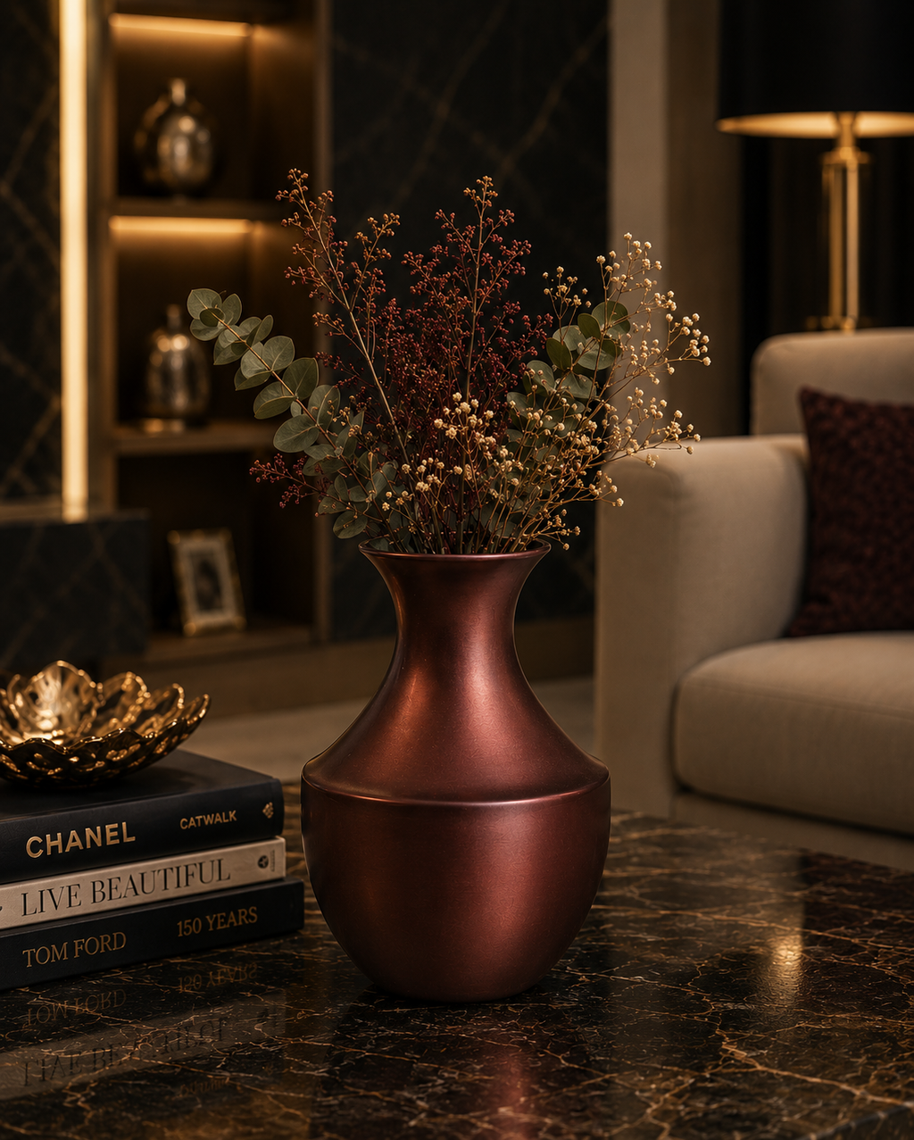 Handcrafted Polished Metallic Vase