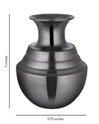 Stepped Neck Glossy Metallic Black Vase