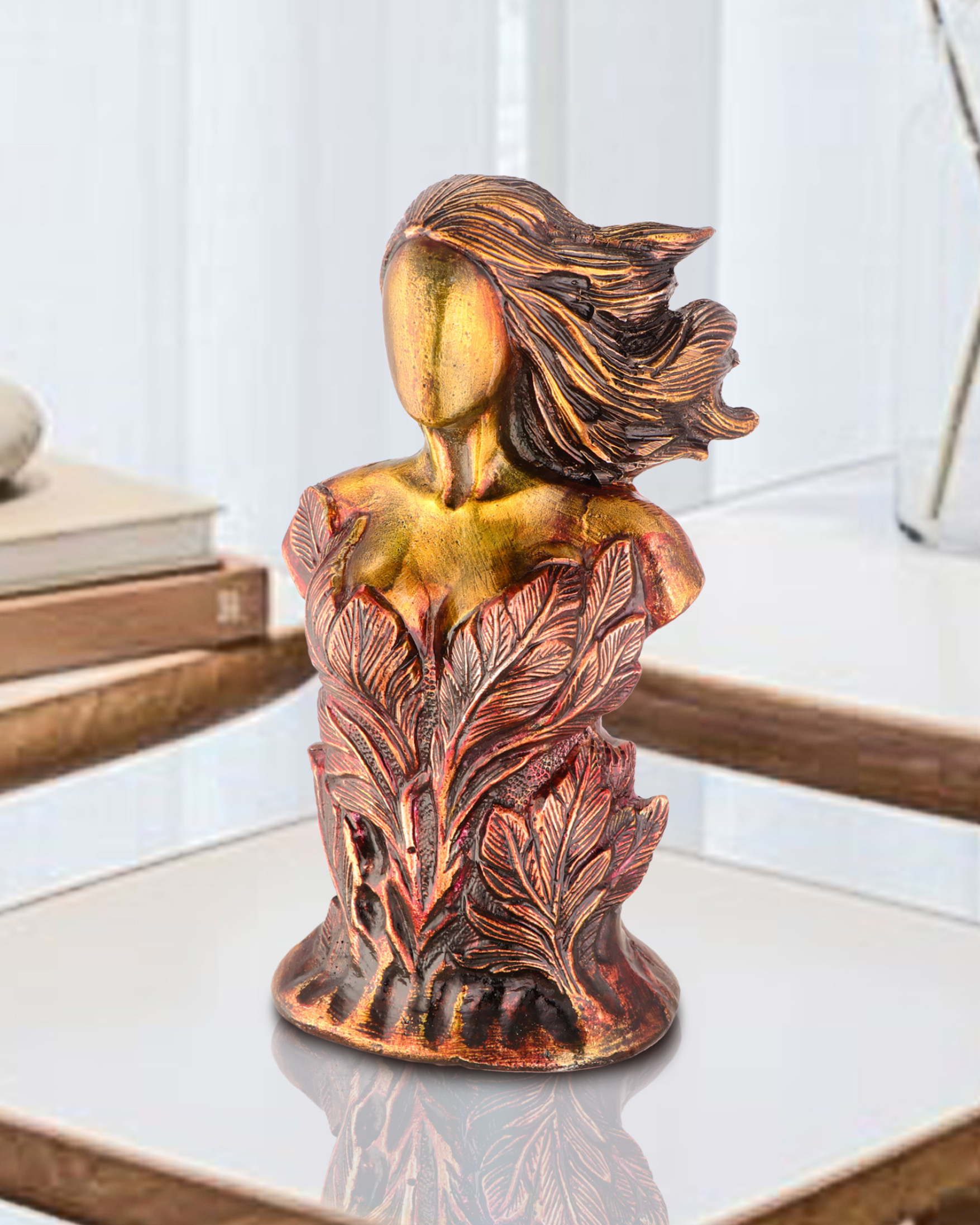 Taakshva Handcrafted Abstract Lady Sculpture Vintage Metallic Finish
