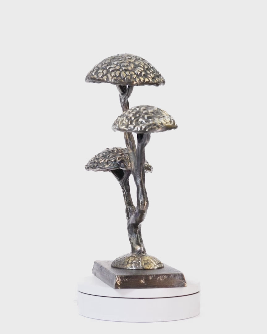 Handcrafted Artisan Cast Bonsai Object with Antiqued Finish