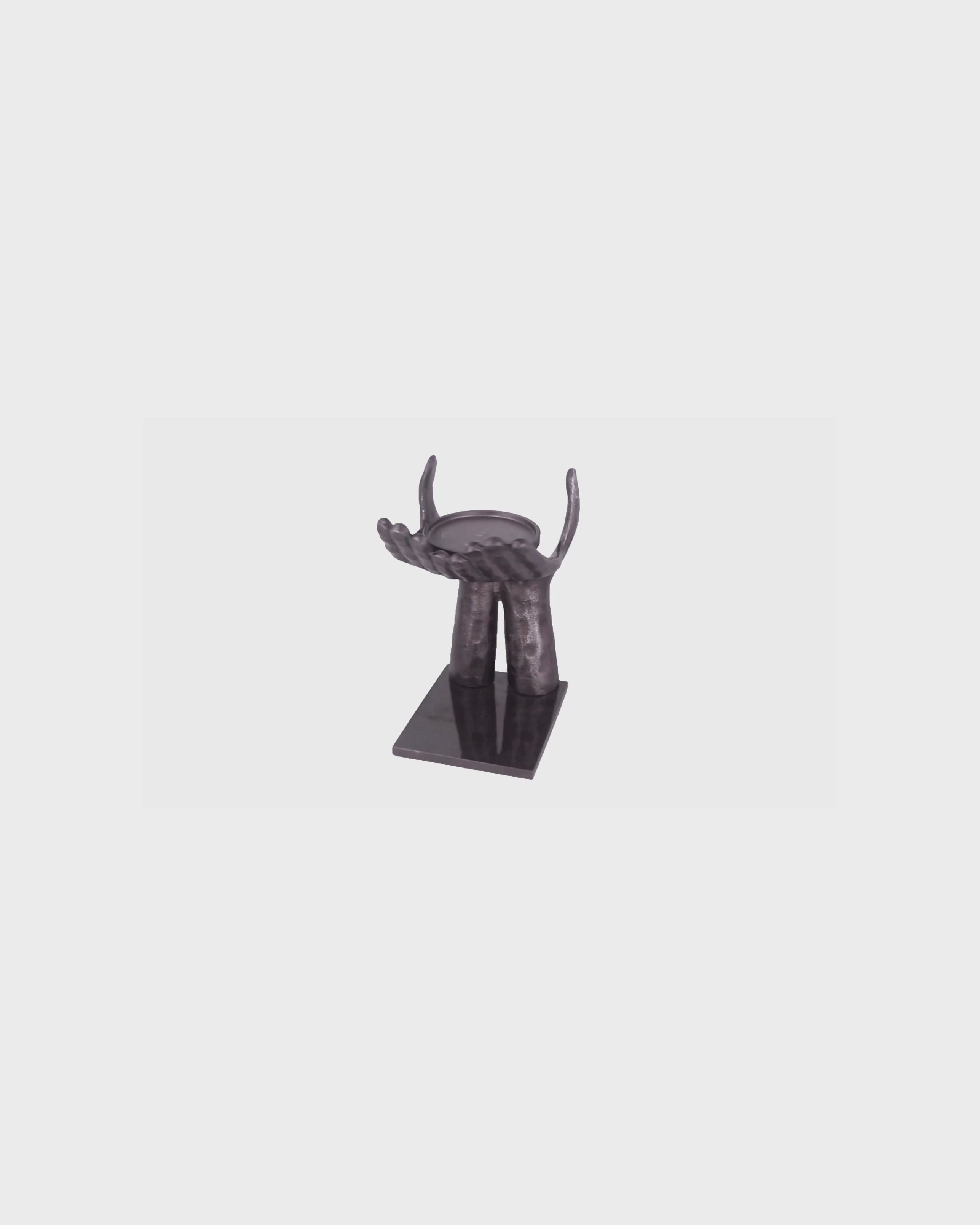 Handcrafted Open Palm Hand Silhouette with Granite Base